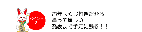 お年玉くじ付きだから貰って嬉しい！発表まで手元に残る！！